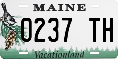 ME license plate 0237TH