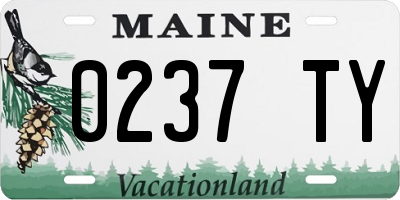 ME license plate 0237TY
