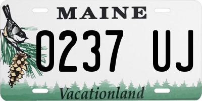 ME license plate 0237UJ