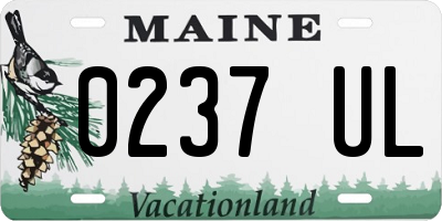 ME license plate 0237UL