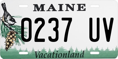 ME license plate 0237UV