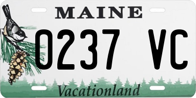 ME license plate 0237VC