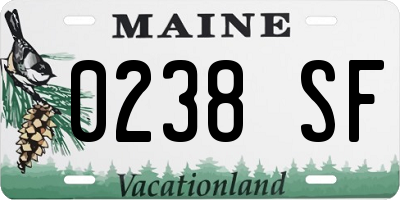 ME license plate 0238SF