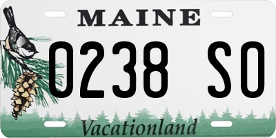 ME license plate 0238SO