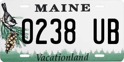 ME license plate 0238UB