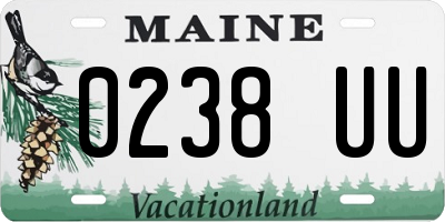 ME license plate 0238UU