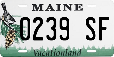 ME license plate 0239SF