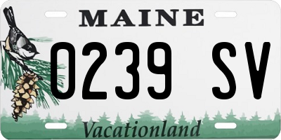 ME license plate 0239SV