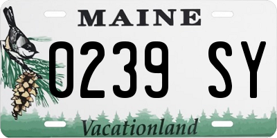 ME license plate 0239SY