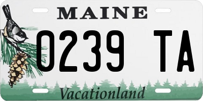 ME license plate 0239TA