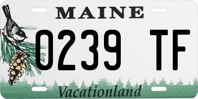 ME license plate 0239TF