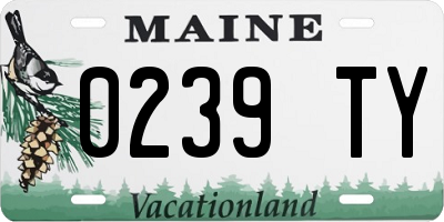 ME license plate 0239TY