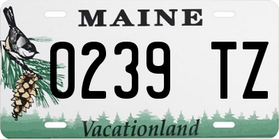 ME license plate 0239TZ