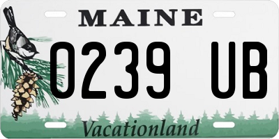 ME license plate 0239UB