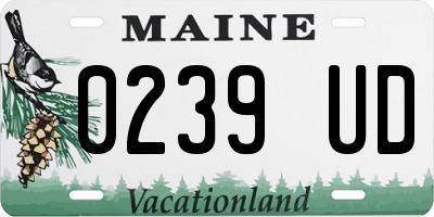 ME license plate 0239UD