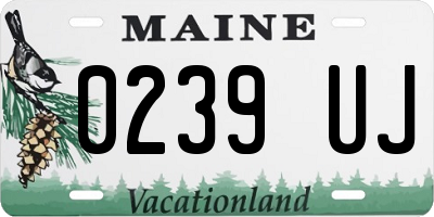 ME license plate 0239UJ