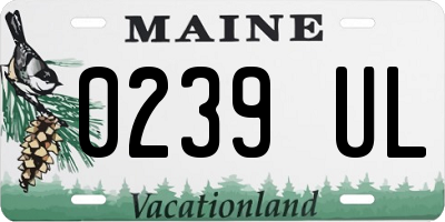 ME license plate 0239UL