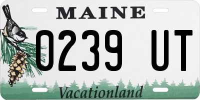 ME license plate 0239UT