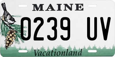 ME license plate 0239UV