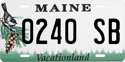 ME license plate 0240SB