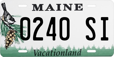 ME license plate 0240SI