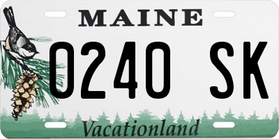 ME license plate 0240SK