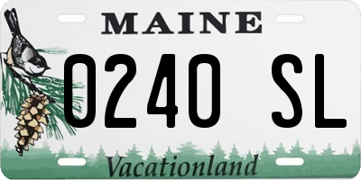 ME license plate 0240SL