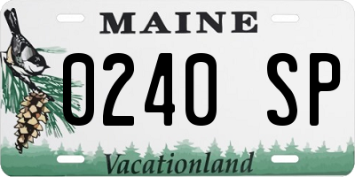 ME license plate 0240SP
