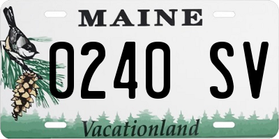 ME license plate 0240SV