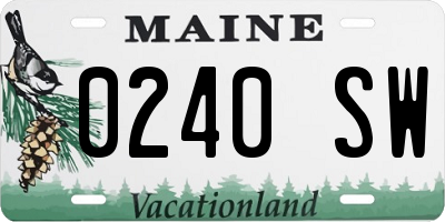 ME license plate 0240SW