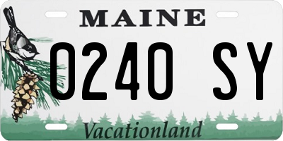 ME license plate 0240SY