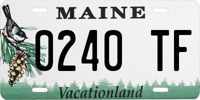 ME license plate 0240TF