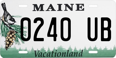 ME license plate 0240UB