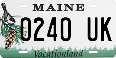 ME license plate 0240UK