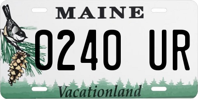 ME license plate 0240UR