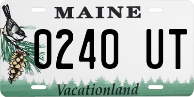 ME license plate 0240UT