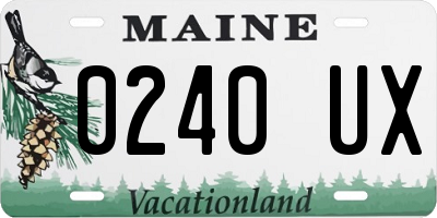 ME license plate 0240UX