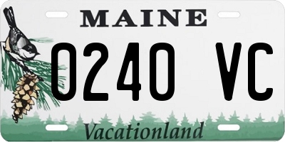 ME license plate 0240VC