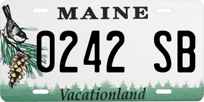 ME license plate 0242SB