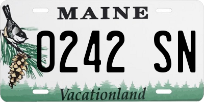 ME license plate 0242SN