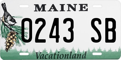 ME license plate 0243SB