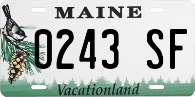 ME license plate 0243SF