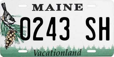 ME license plate 0243SH