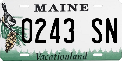 ME license plate 0243SN