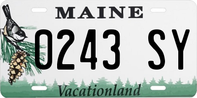 ME license plate 0243SY