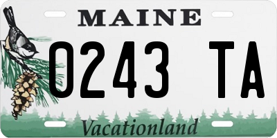 ME license plate 0243TA
