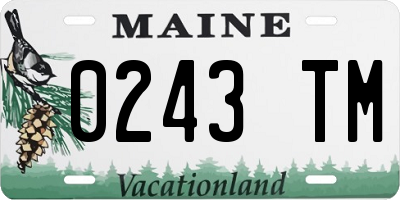 ME license plate 0243TM