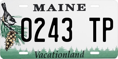 ME license plate 0243TP