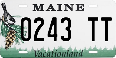 ME license plate 0243TT