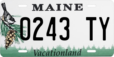 ME license plate 0243TY